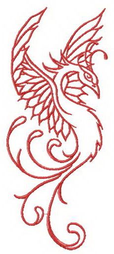My dreams about firebird machine embroidery design