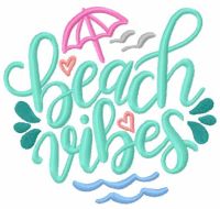 Beach vibes free embroidery design