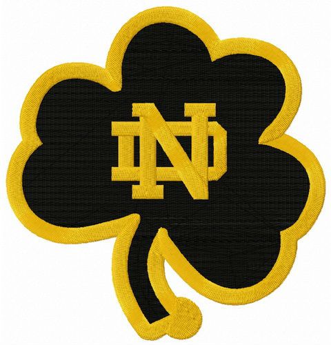 Notre Dame Fighting Irish clover logo machine embroidery design