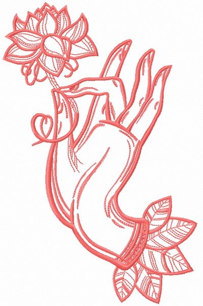 Floral fairy's hand 2 machine embroidery design