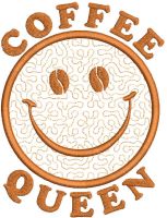 Coffee queen free embroidery design