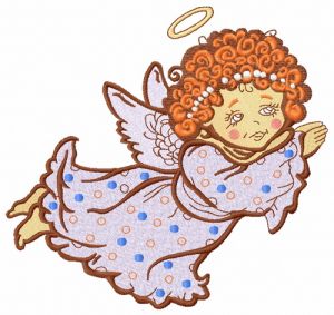 Angel flying 2 embroidery design