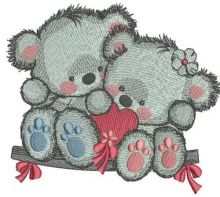 Bears on a teeter 3 embroidery design