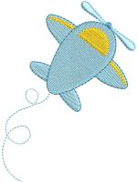 Diseño de bordado gratis de avión de juguete para bebé.