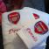 Arsenal Football Club logo on embroidered bath towel