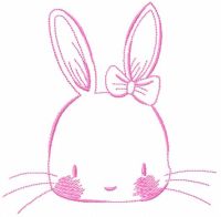 Desenho de bordado grátis de coelho rosa