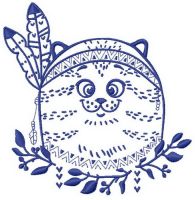 Indian cat 5 embroidery design