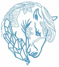 Sad crystal horse 2 embroidery design