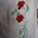 Wonderful red rose embroidered on summer dress