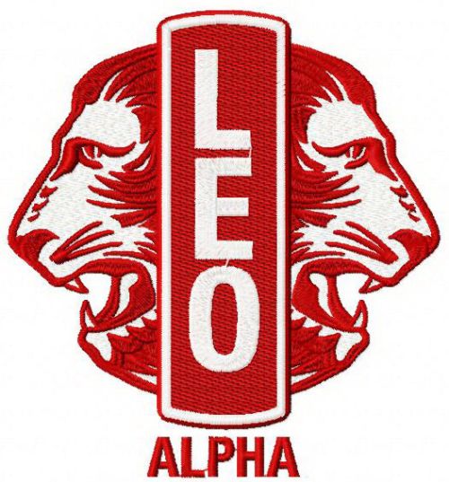 Leo Club logo machine embroidery design