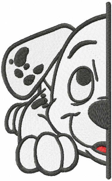Dalmatian puppy half muzzle embroider design