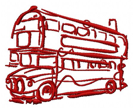 London bus machine embroidery design