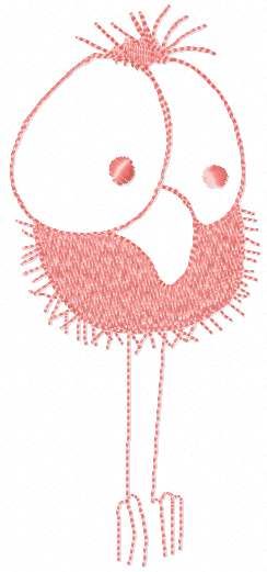 Cute pink bird free embroidery design
