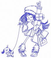 Christmas shopping 6 embroidery design