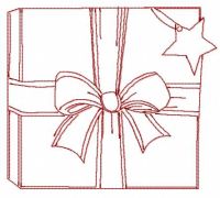 Red Christmas gift box free embroidery design