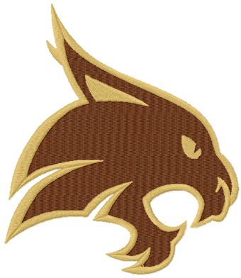 Texas St San Marcos Bobcats logo machine embroidery design