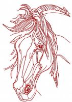 Red horse free machine embroidery design