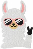 Llama victory embroidery design