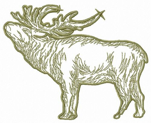 Reindeer machine embroidery design