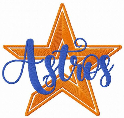 Houston Astros logo machine embroidery design