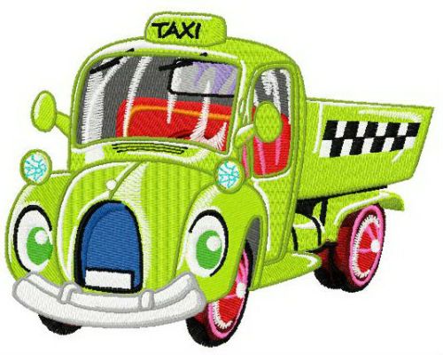 Tommy the taxi machine embroidery design