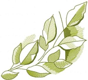 Green branch 4 embroidery design