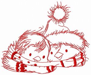 Penguin's Christmas time 4 embroidery design