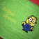 Green towel with Minion embroidery design