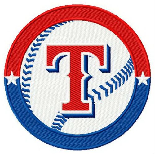 Texas Rangers logo 3 machine embroidery design