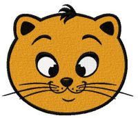 Cat happy face embroidery design
