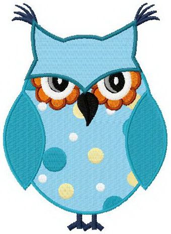 Angry owl machine embroidery design