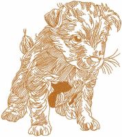 Cute puppy embroidery design