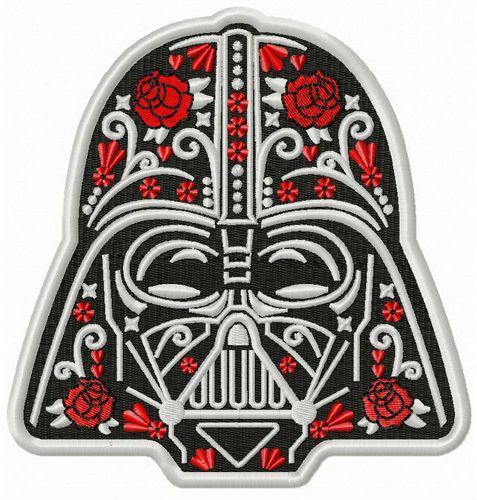 Darth Vader in bloom machine embroidery design 