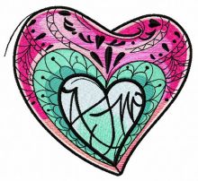 Fancy heart 2 embroidery design