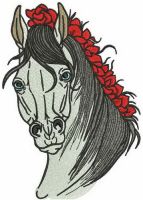 Horse with a knitted mane embroidery design