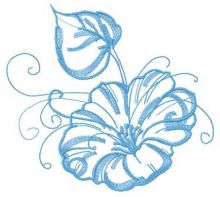 Blue bindweed embroidery design