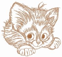 Adorable kitten 6 embroidery design