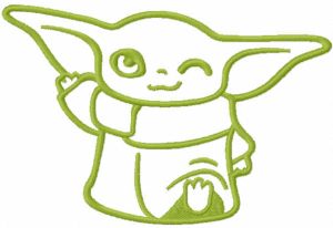 Yoda welcomes you one colored embroidery design