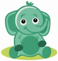 Cute elephant embroidery design