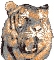 Tiger angry photo stitch free embroidery design