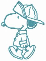 Walking under rain embroidery design