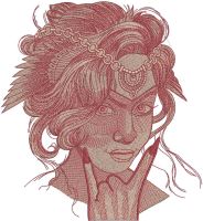 Rock girl embroidery design