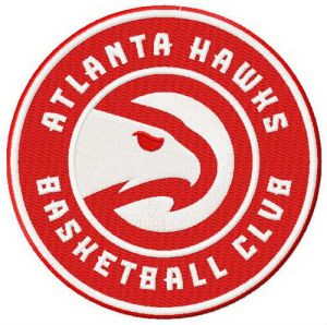 Atlanta Hawks basketball club logo embroidery design