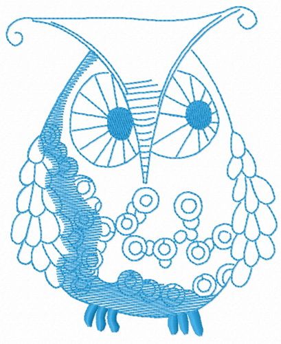 Bizarre owl 2 machine embroidery design