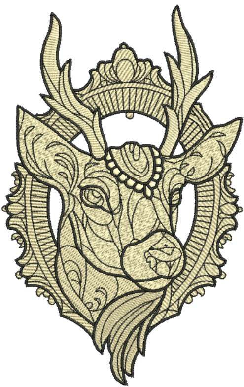 Deer embroidery design