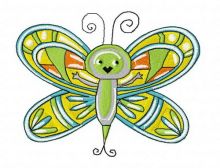 Happy butterfly embroidery design