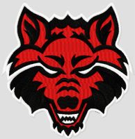 Arkansas State Red Wolves college logo embroidery design