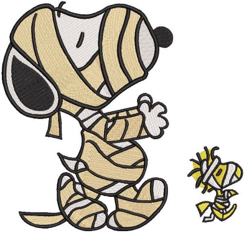 Snoopy Mummy Crewneck embroidery design