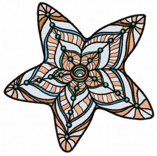 Mosaic star machine embroidery design