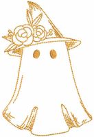 Ghost floral hat free embroidery design